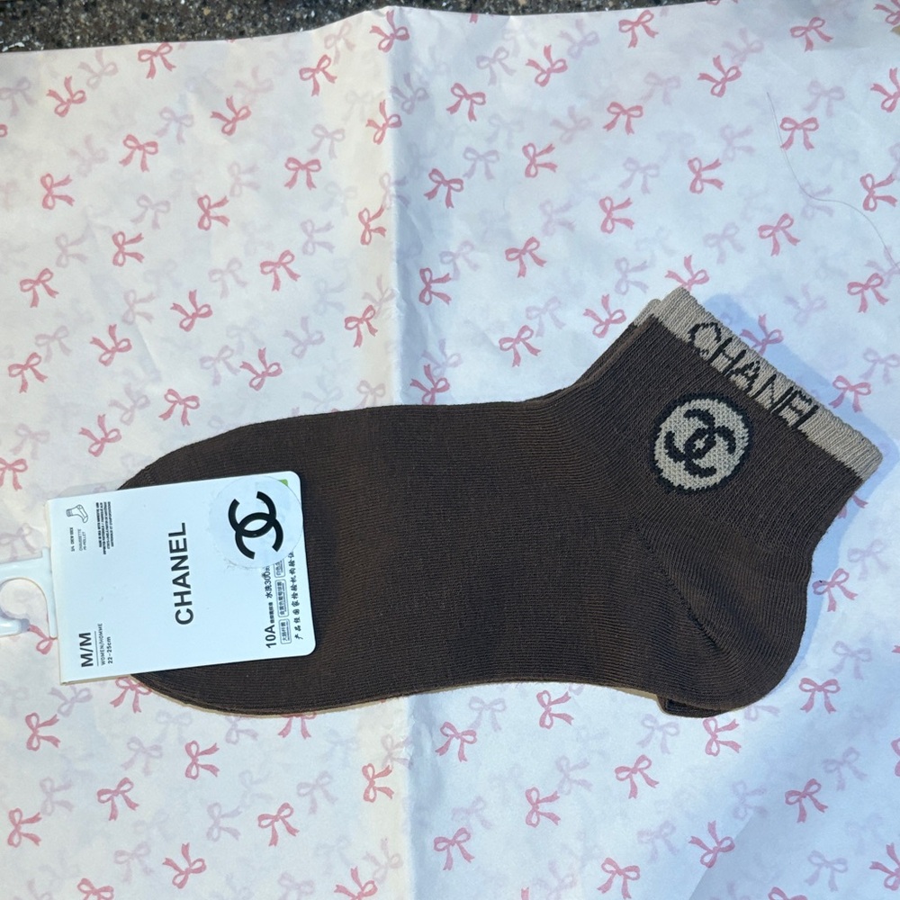 Chanel Dark Brown GWP Casual Socks